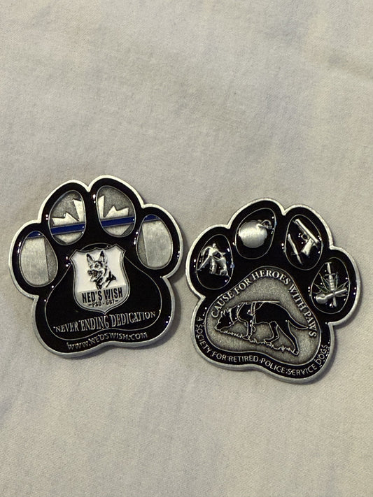 Ned's Wish Challenge Coin- Paw